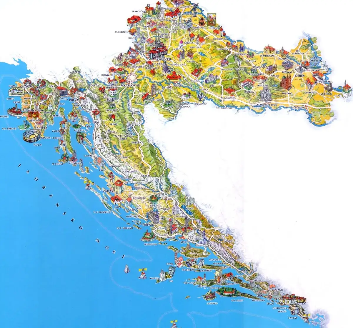 Mapa Chorwacji tanie regiony noclegi